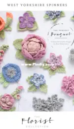 West Yorkshire Spinners - Anna Nikipirowicz - The Perfect Bouquet - Crochet Flower collection - Free