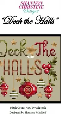 Cross Stitch Pattern Book Deck the Halls Perforated Paper