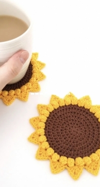 Stitch by Fay - Fay Lyth - Sunflower Coaster Crochet Pattern - Free
