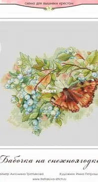 Butterfly On A Snowberry Bush by Antonina Tretiakova / Tretyakova