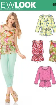 New Look 6186 - Misses Tops Sizes 8-18  English/ Spanish