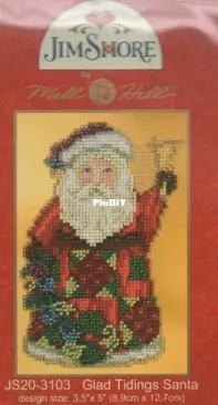 Santa in Chimney Cross Stitch Ornament Kit Mill Hill 2021 Jim Shore  JS202112