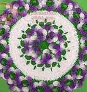 Bella Crochet - Elizabeth Ann White - Sweet Violets Decorative Potholder