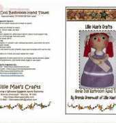 LILLIE MAE'S CRAFTS LMC Annie Doll Bathroom Hand Towel