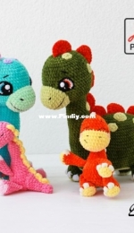 Olya Usolya Amigurumi - Olya Usoltseva - Dino Family - Семя Дино - Russian