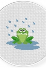 Daily Cross Stitch - April Showers Frog