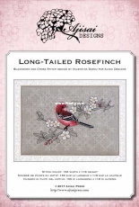 Ajisai Designs - Long-tailed Rosefinch , Blackwork- XSD