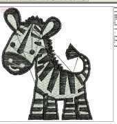 Zebra-- machine embroidery pattern--