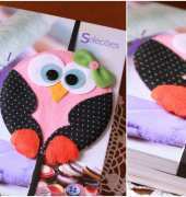 Boutique do Feltro-Marcador corujinha com CD- (bookmark) - Portuguese