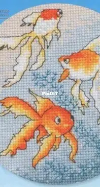 Koi Fishes cross stitch pattern for instant download, Easy Mosaic PDF