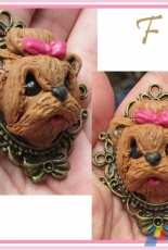 Yorkie polymer clay magnet