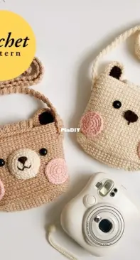 Meemanan - Bear and Rabbit Crochet Polaroid Case