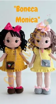CrochetFriendsToys - Favorite Toys by Elena - Elena Bondarenko - Monica Doll - Boneca Mônica - Portuguese - Translated