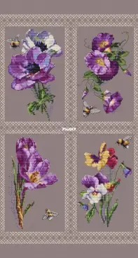 Ameli Stitch - Purple Stories, Crocuses, Bindweed Flower, Flower Pansies, Anemones by Anna Smith/Kuznetsova