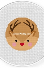 Daily Cross Stitch - Round Reindeer