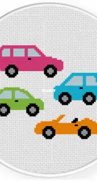 Daily Cross Stitch - Tiny Cars