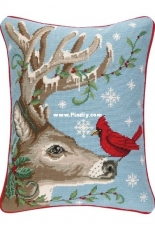 Peking Handicraft - Winter Nest Reindeer Pillow
