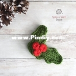 Spin a Yarn Crochet - Jillian Hewitt - Holly Ornament - Free