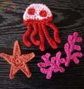 JT creations - JT easy crochet - Crochet Tanya - Tatyana/Tatiana Jitnikova - 106. Sea Creatures - Jellyfish Starfish and Coral - Free