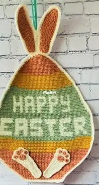 Crochet Infuzion - Kim Davies - Easter Bunny Egg Wall Hanging - Free
