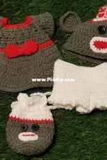 Kellis Kreations - Kelli Jos Newcome -Pookie and Pals Girl Sock Monkey Outfit