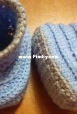 crocheted knit-look baby boots