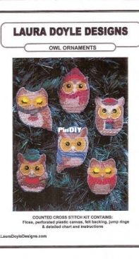 Laura Doyle Designs D251 Owl Ornaments XSD
