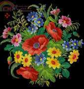 bouquet on black canvas