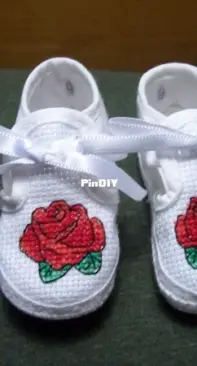 Baby Booties with Roses