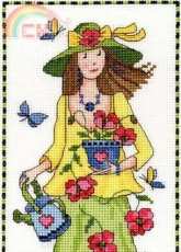 Bothy Threads XGL2 - Garden lass Camilla by Lesley Teare