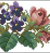 Little rose with violets