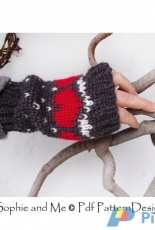 Sophie and Me - Ingunn Santini -Snow Heart Mittens and Fingerless Gloves