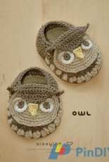 Kittying - Meinu Xing - OB01-K-PAT - Owl Baby booties