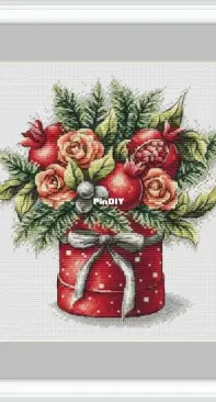 Polu Stitch - Bouquet With Pomegranates by Evgenia / Evgeniya Poluektova