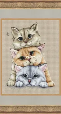 Three Cats by Jeanne Dick