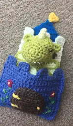laura loves crochet Dragon in a Castle Sleeping Bag