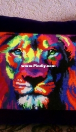 pillow "Rainbow lion"