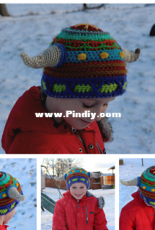 FrogShmog - Ellen Aria - Scrap Stripe Horn Hat