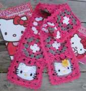Made by K - Karin Stiles - Hello Kitty Granny Square Scarf - Free