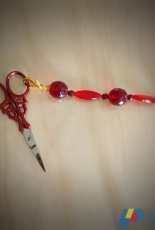 Red beaded scissor fob