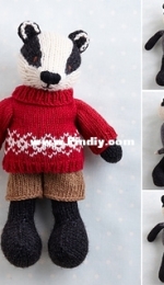 Badger in a sweater by Julie Williams - Little Cotton Rabbits