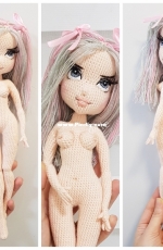 Dicle Yaman - Grey and  pink doll designed