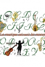 Planete Mauve - Abecedaire musique vert from Borduurblad 56 2013