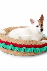 Yarnspirations - Bernat Design Studio - Crochet Burger Pet Bed - Free