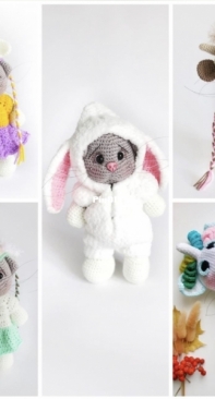 Igrolka Crochet Toys - Olga Serebryakova - Cat with cow deer bunny goat unicorn costumes