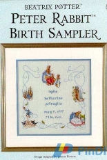 Green Apple GA645 Beatrix Potter - Peter Rabbit Birth Sampler PCS