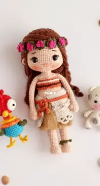 Boneca Moana Amigurumi Crochê