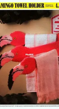 Annie's Flamingo Towel Holder 4 Home Decor by Darin Fanton  Plastic Canvas.