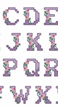 Petite Posies ABC from American School of Needlework ASN 3708 Rose Alphabets XSD and PCS