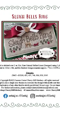 Cherry Hill Stitchery - Sleigh Bells Ring by Deanna Carter